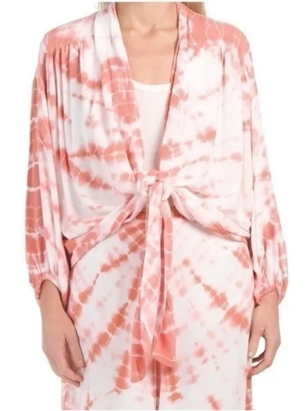 NWT • Young Fabulous & Broke Tie-Dye Tie-Front Carmen Top • Women’s Medium